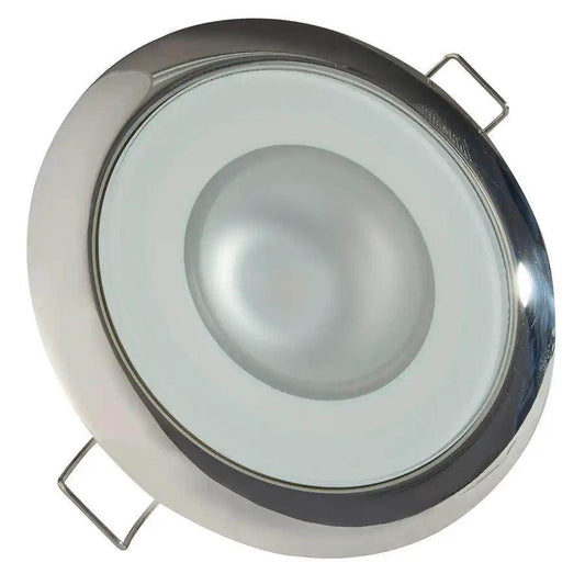 Lumitec Mirage - Flush Mount Down Light - Glass Finish/Polished SS Bezel - White Non-Dimming [113113] - Besafe1st