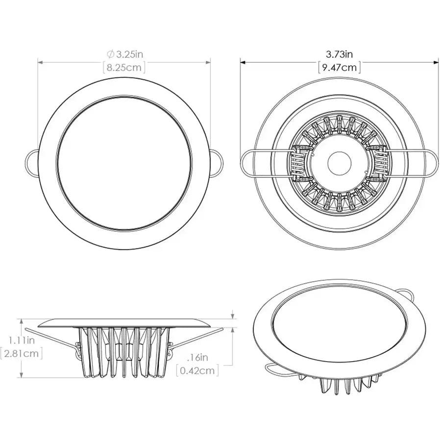 Lumitec Mirage - Flush Mount Down Light - Glass Finish/White Bezel - 2-Color White/Blue Dimming [113121] - Besafe1st® 