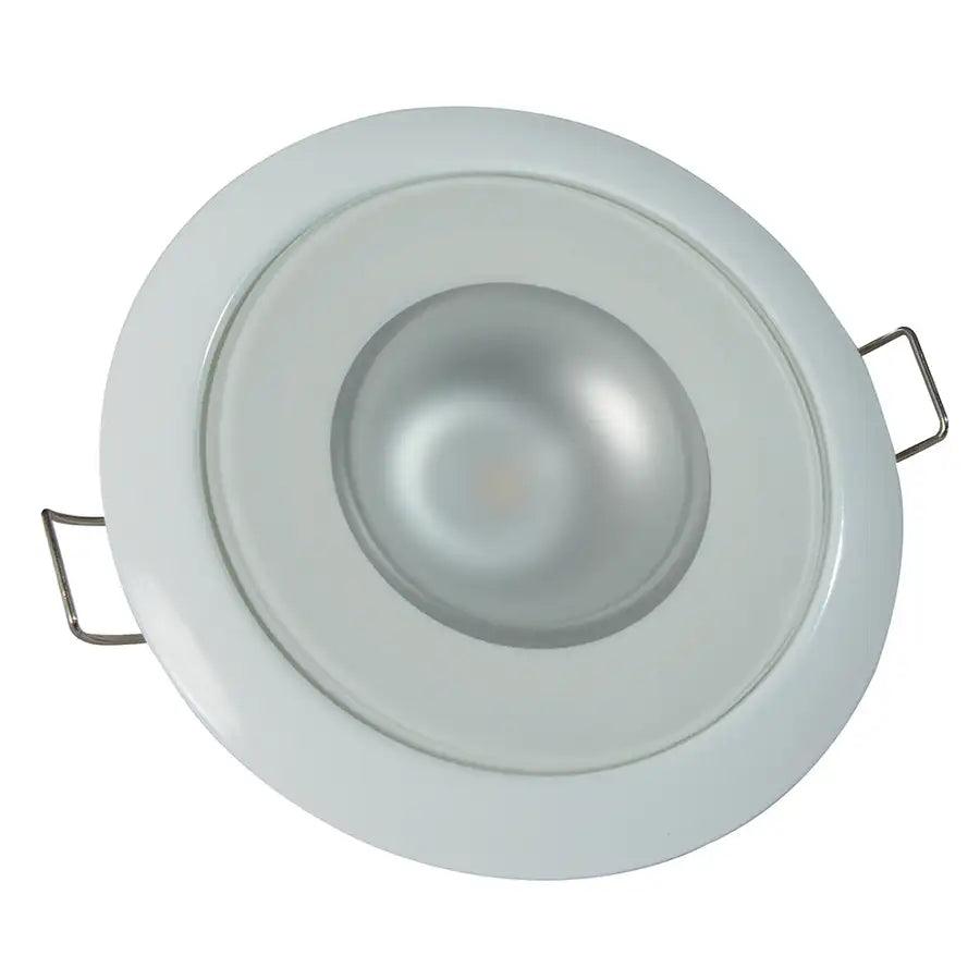 Lumitec Mirage - Flush Mount Down Light - Glass Finish/White Bezel - 2-Color White/Blue Dimming [113121] - Besafe1st® 