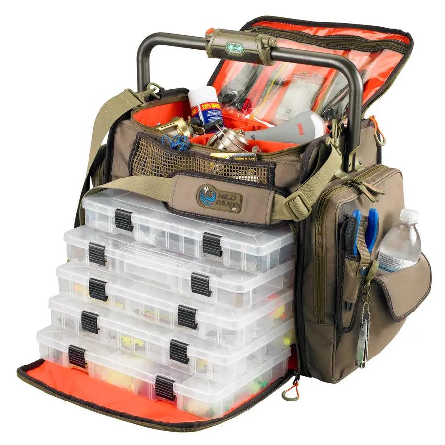 Wild River FRONTIER Lighted Bar Handle Tackle Bag w/5 PT3700 Trays [WT3702] - Besafe1st® 