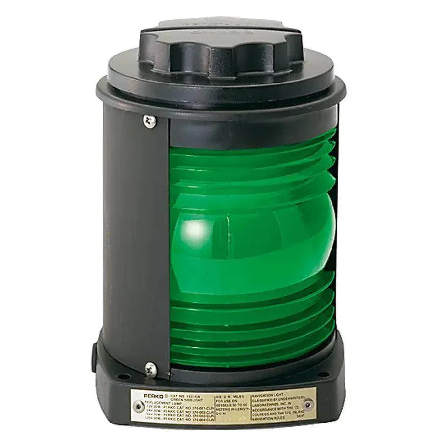 Perko Side Light - Black Plastic, Green Lens [1127GA0BLK] - Besafe1st