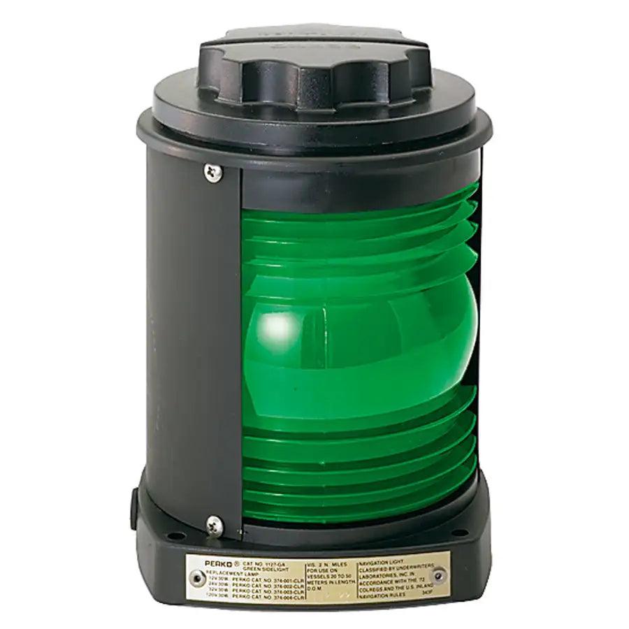 Perko Side Light - Black Plastic, Green Lens [1127GA0BLK] - Besafe1st® 