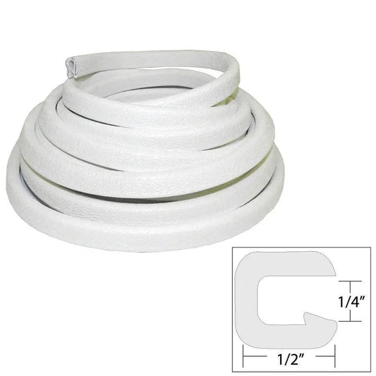 TACO Flexible Vinyl Trim - 1/4" Opening x 1/2"W x 25'L - White [V30-1008W25-1] - Besafe1st