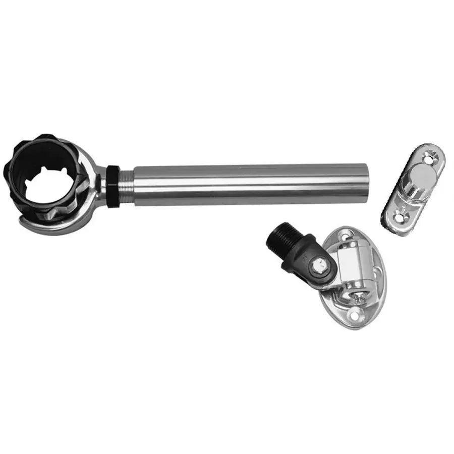 Rupp Threaded Antenna Support w/6" Pipe Mount, Oval 4-Way Base & 1.5" Collar [PAK-0005] - Besafe1st