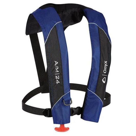 Onyx A/M-24 Automatic/Manual Inflatable PFD Life Jacket - Blue [132000-500-004-15] - Besafe1st