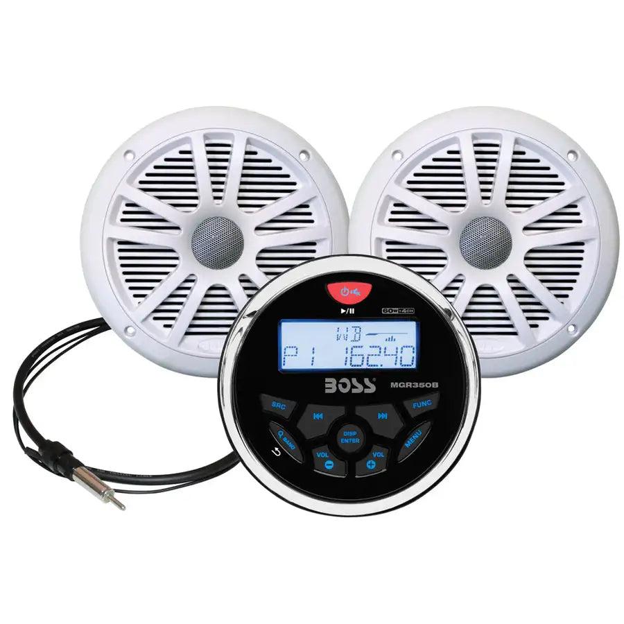 Boss Audio MCKGB350W.6 Marine Stereo  6.5" Speaker Kit - White [MCKGB350W.6] - Besafe1st® 