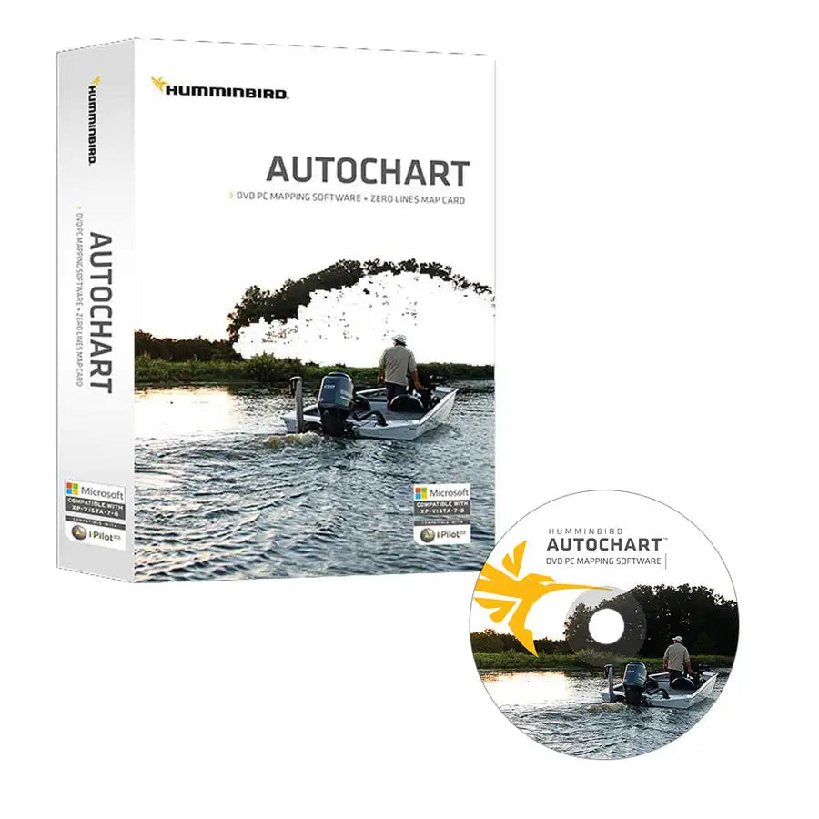 Humminbird Autochart DVD PC Mapping Software w/Zero Lines Map Card [600031-1] - Besafe1st® 