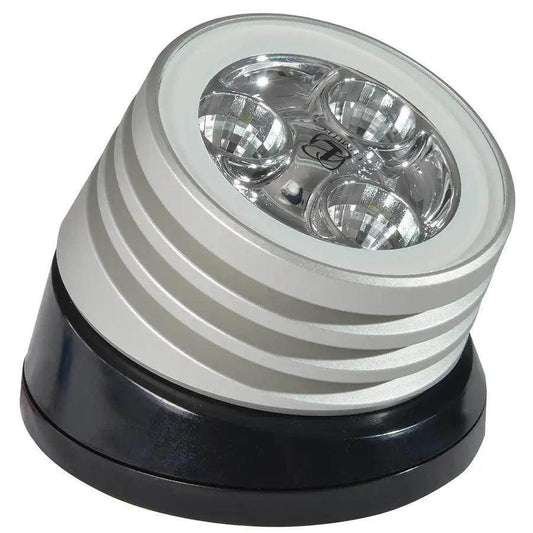 Lumitec Zephyr LED Spreader/Deck Light -Brushed, Black Base - White Non-Dimming [101326] Lumitec