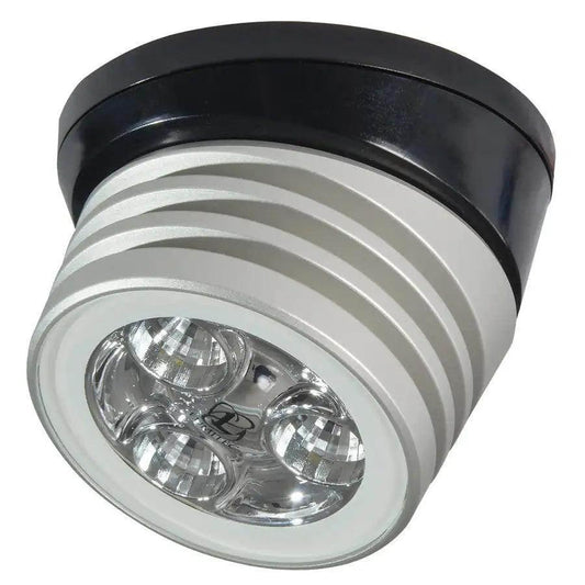 Lumitec Zephyr LED Spreader/Deck Light -Brushed, Black Base - White Non-Dimming [101326] Lumitec