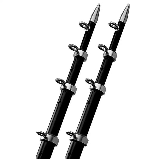 TACO 15' Black/Silver Outrigger Poles - 1-1/8" Diameter [OT-0442BKA15] TACO Marine