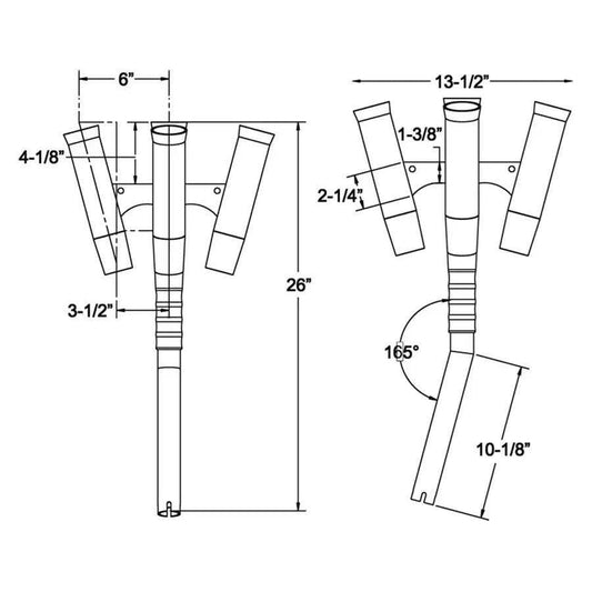 TACO Olympic 5-Rod Holder Cluster [F31-0790BXY-1] TACO Marine