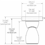 Lumitec GAI2 White Dimming/Red & Blue Non-Dimming Heavy Duty Base - Brushed Housing [111800] - Besafe1st® 