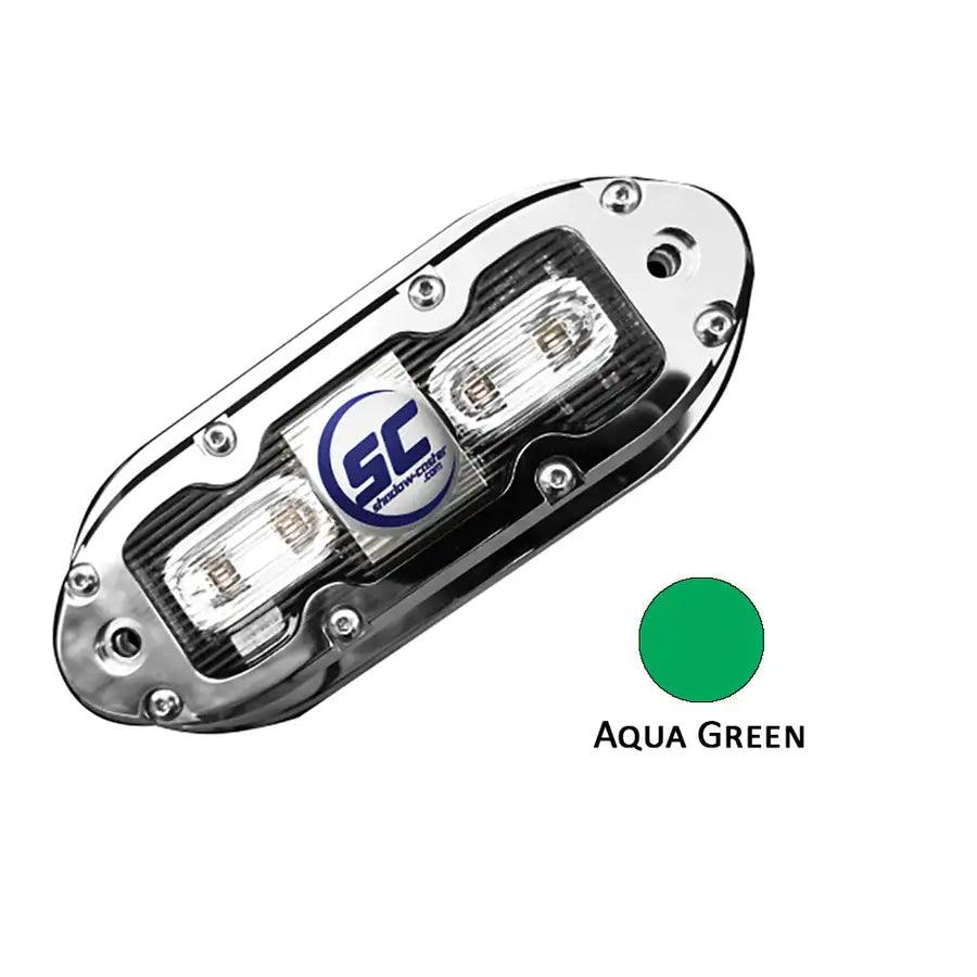 Shadow-Caster SCM-4 LED Underwater Light w/20' Cable - 316 SS Housing - Aqua Green [SCM-4-AG-20] - Besafe1st® 