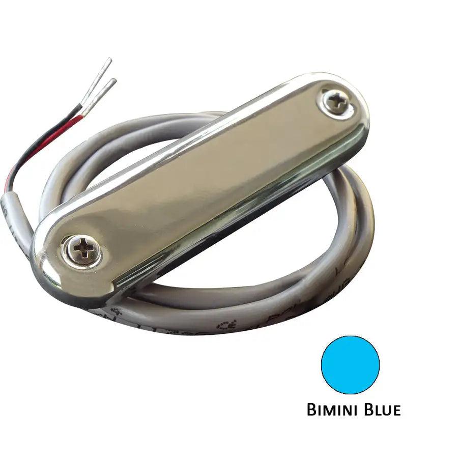 Shadow-Caster Courtesy Light w/2' Lead Wire - 316 SS Cover - Bimini Blue - 4-Pack [SCM-CL-BB-SS-4PACK] - Besafe1st® 