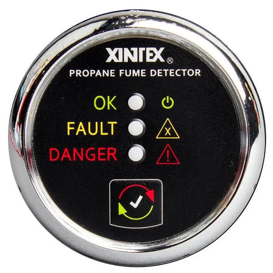 Fireboy-Xintex Propane Fume Detector w/Plastic Sensor - No Solenoid Valve - Chrome Bezel Displa [P-1C-R] Fireboy-Xintex