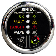 Fireboy-Xintex Propane Fume Detector w/Plastic Sensor  Solenoid Valve - Chrome Bezel Display [P-1CS-R] Besafe1st™ | 