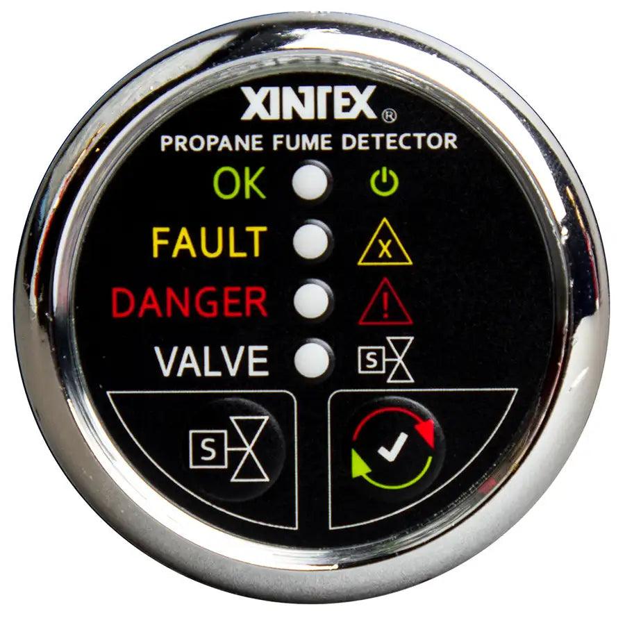 Fireboy-Xintex Propane Fume Detector w/Plastic Sensor Solenoid Valve - Chrome Bezel Display [P-1CS-R] - Besafe1st® 