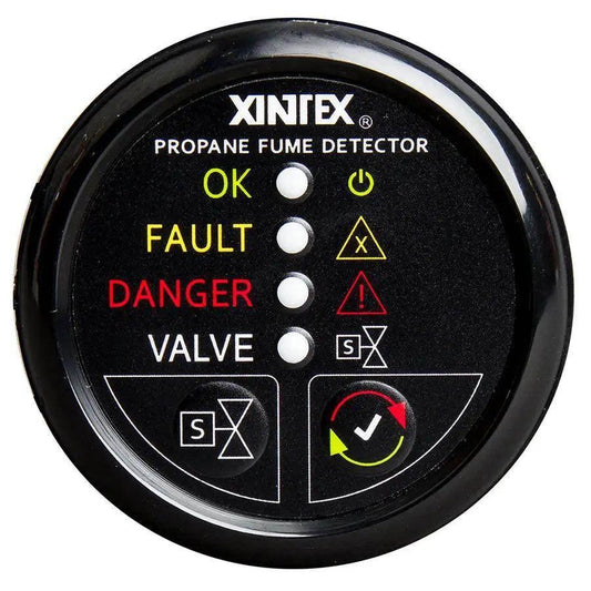 Fireboy-Xintex Propane Fume Detector w/Automatic Shut-Off Plastic Sensor - No Solenoid Valve - Black Bezel Display [P-1BNV-R] - Besafe1st