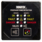 Fireboy-Xintex Propane Fume Detector  Alarm w/2 Plastic Sensors  Solenoid Valve - Square Black Bezel Display [P-2BS-R] Besafe1st™ | 
