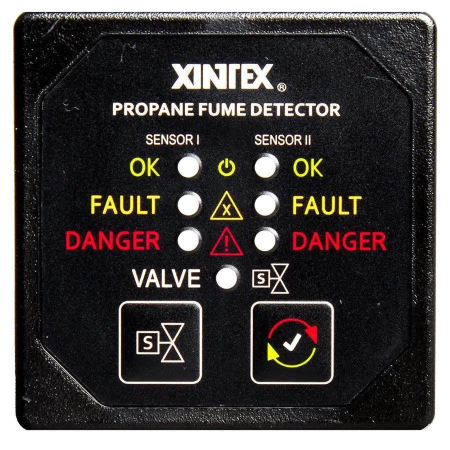 Fireboy-Xintex Propane Fume Detector  Alarm w/2 Plastic Sensors  Solenoid Valve - Square Black Bezel Display [P-2BS-R] Fireboy-Xintex