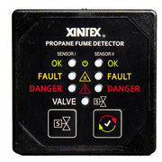 Fireboy-Xintex Propane Fume Detector w/2 Plastic Sensors - No Solenoid Valve - Square Black Bezel Display [P-2BNV-R] - Besafe1st® 