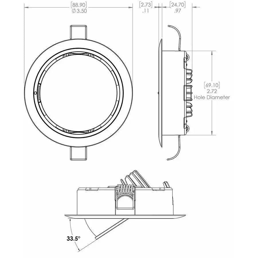 Lumitec Mirage Positionable Down Light - Spectrum RGBW Dimming - Polished Bezel [115117] Lumitec