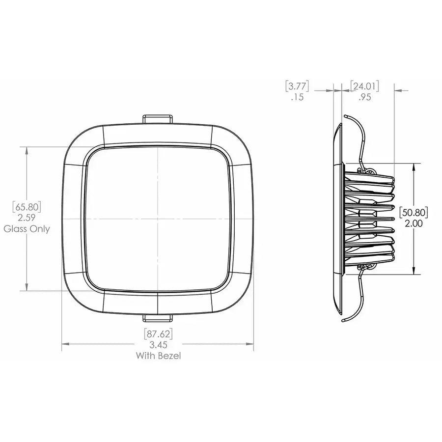 Lumitec Square Mirage Down Light - Spectrum RGBW Dimming - Polished Bezel [116117] - Besafe1st® 