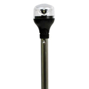 Attwood LightArmor Plug-In All-Around Light - 20" Aluminum Pole - Black Horizontal Composite Base w/Adapter [5550-PA20-7] - Premium Navigation Lights Besafe1st®  Shop now 