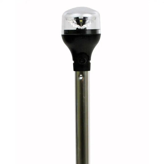 Attwood LightArmor All-Around Light - 20" Aluminum Pole - Black Vertical Composite Base w/Adapter [5551-PA20-7] Attwood Marine