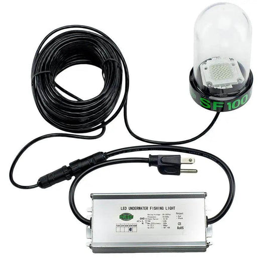 Hydro Glow SF100G 100W/120VVAC Underwater Dock Light - Green Anchored To Bottom [SF100G] - Besafe1st