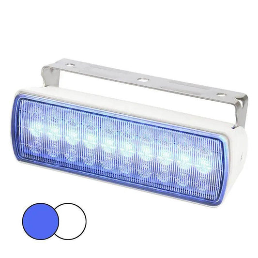 Hella Marine Sea Hawk XL Dual Color LED FloodLights - Blue/White LED - White Housing [980950071] - Besafe1st