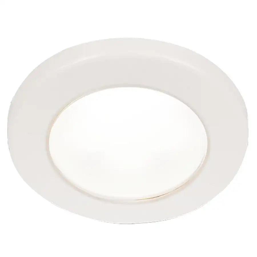 Hella Marine EuroLED 75 3" Round Screw Mount Down Light - White LED - White Plastic Rim - 12V [958110011] - Besafe1st