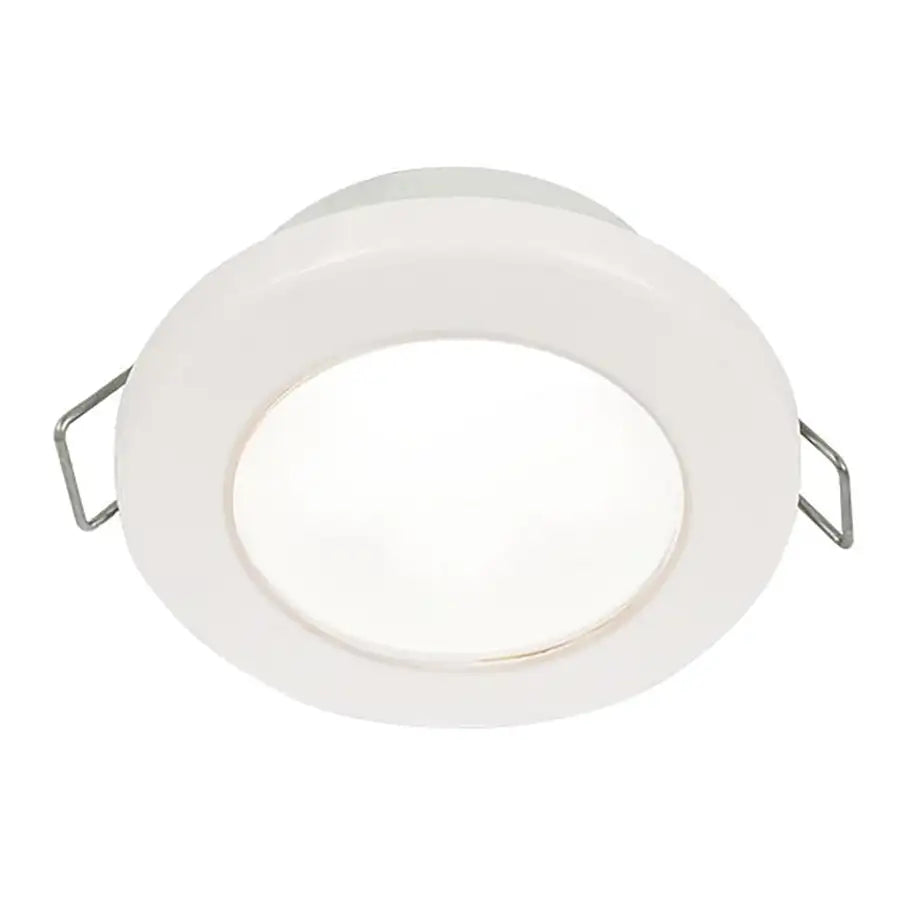 Hella Marine EuroLED 75 3" Round Spring Mount Down Light - White LED - White Plastic Rim - 12V [958110511] - Besafe1st® 