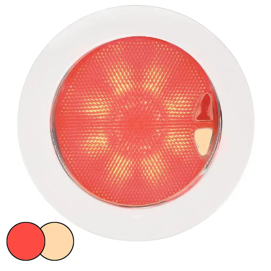 Hella Marine EuroLED 150 Recessed Surface Mount Touch Lamp - Red/Warm White LED - White Plastic Rim [980630102] Besafe1st™ | 