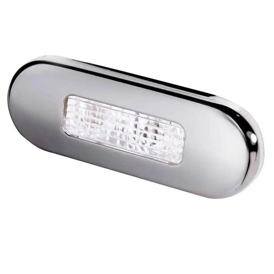 Hella Marine Surface Mount Oblong LED Courtesy Lamp - White LED - Stainless Steel Bezel [980869301] - Besafe1st