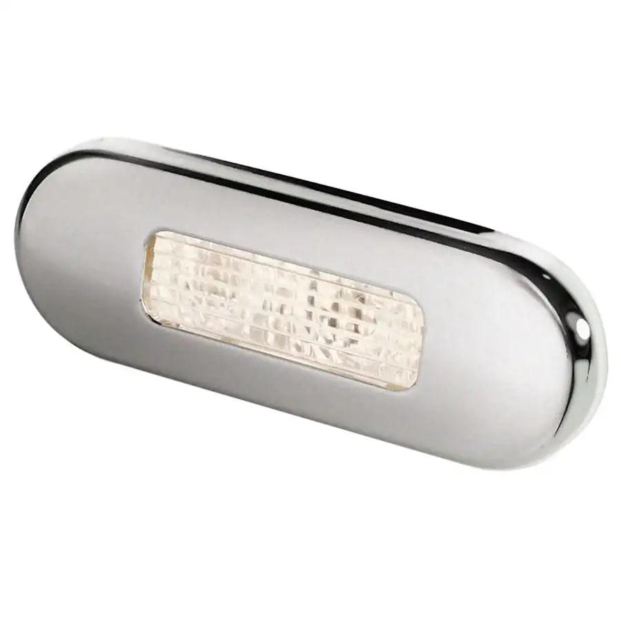 Hella Marine Surface Mount Oblong LED Courtesy Lamp - Warm White LED - Stainless Steel Bezel [980869401] - Besafe1st® 