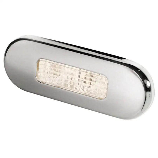 Hella Marine Surface Mount Oblong LED Courtesy Lamp - Warm White LED - Stainless Steel Bezel [980869401] - Besafe1st