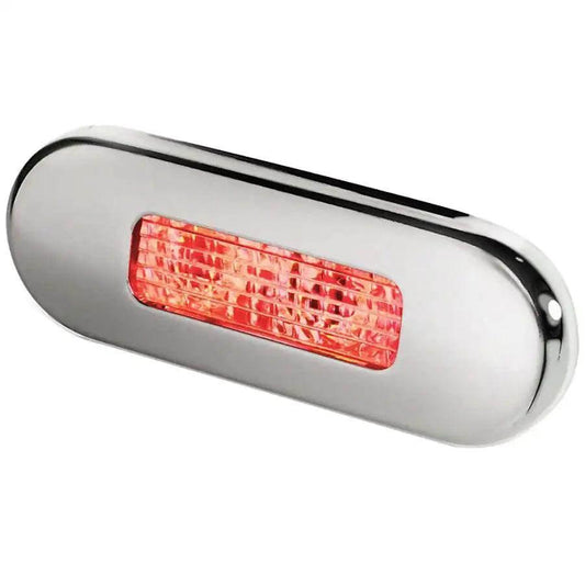 Hella Marine Surface Mount Oblong LED Courtesy Lamp - Red LED - Stainless Steel Bezel [980869501] - Besafe1st