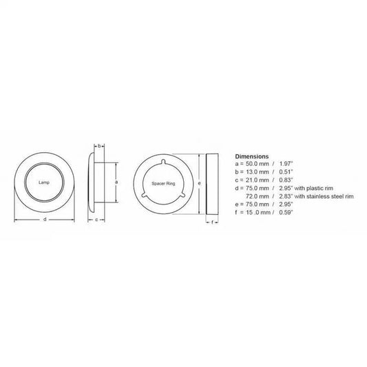 Hella Marine Slim Line LED 'Enhanced Brightness' Round Courtesy Lamp - White LED - Stainless Steel Bezel - 12V [980500521] - Besafe1st