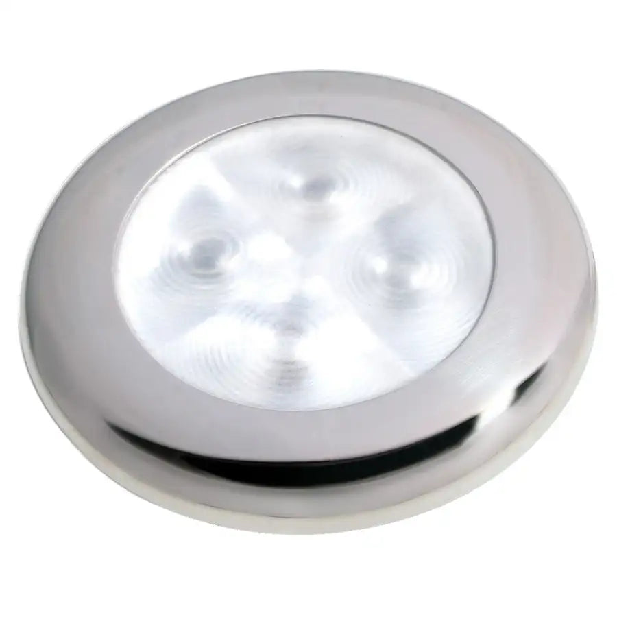 Hella Marine Slim Line LED 'Enhanced Brightness' Round Courtesy Lamp - White LED - Stainless Steel Bezel - 12V [980500521] Besafe1st™ | 