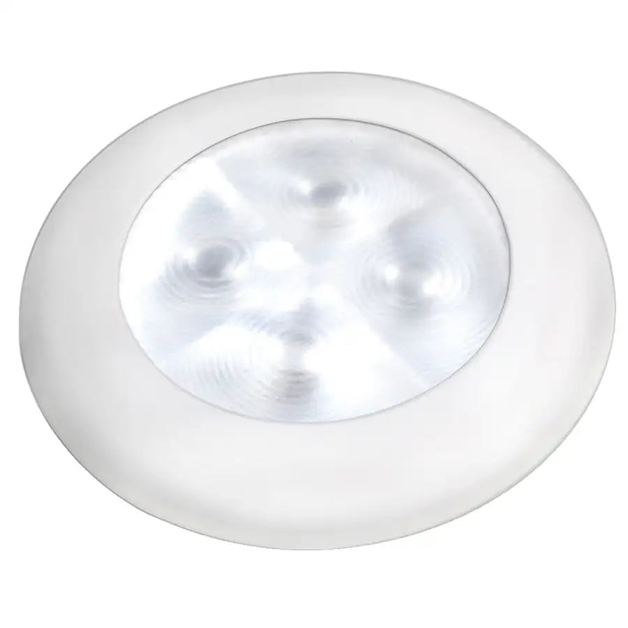 Hella Marine Slim Line LED 'Enhanced Brightness' Round Courtesy Lamp - White LED - White Plastic Bezel - 12V [980500541] Besafe1st™ | 