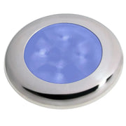 Hella Marine Slim Line LED 'Enhanced Brightness' Round Courtesy Lamp - Blue LED - Stainless Steel Bezel - 12V [980502221] - Besafe1st®  