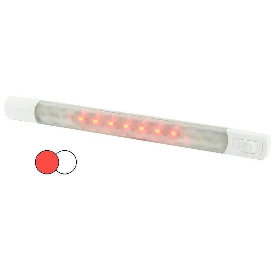 Hella Marine Surface Strip Light w/Switch - White/Red LEDs - 12V [958121001] - Besafe1st