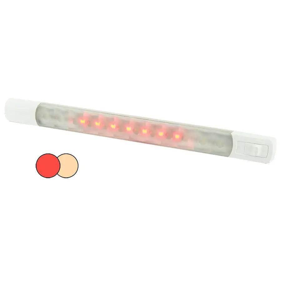 Hella Marine Surface Strip Light w/Switch - Warm White/Red LEDs - 12V [958121101] - Besafe1st