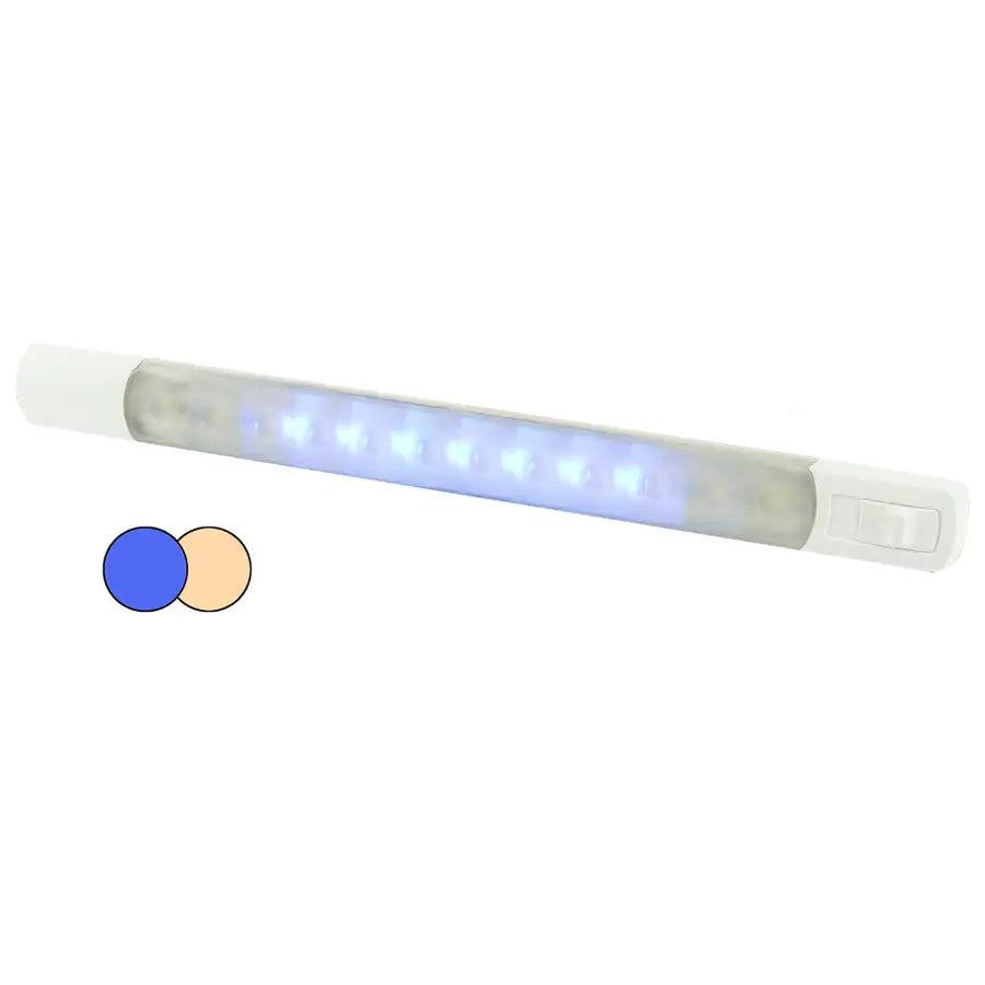 Hella Marine Surface Strip Light w/Switch - Warm White/Blue LEDs - 12V [958121111] Besafe1st™ | 