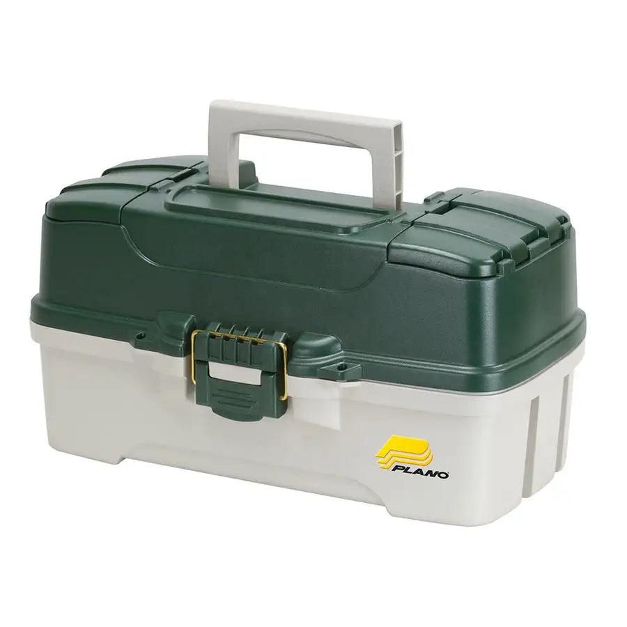 Plano 3-Tray Tackle Box w/Duel Top Access - Dark Green Metallic/Off White [620306] - Besafe1st® 