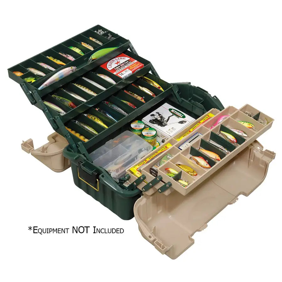 Plano Hip Roof Tackle Box w/6-Trays - Green/Sandstone [861600] - Besafe1st® 