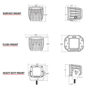 RIGID Industries D-Series PRO - Flush Mount - Diffused - Pair - Black [212513] - Besafe1st® 