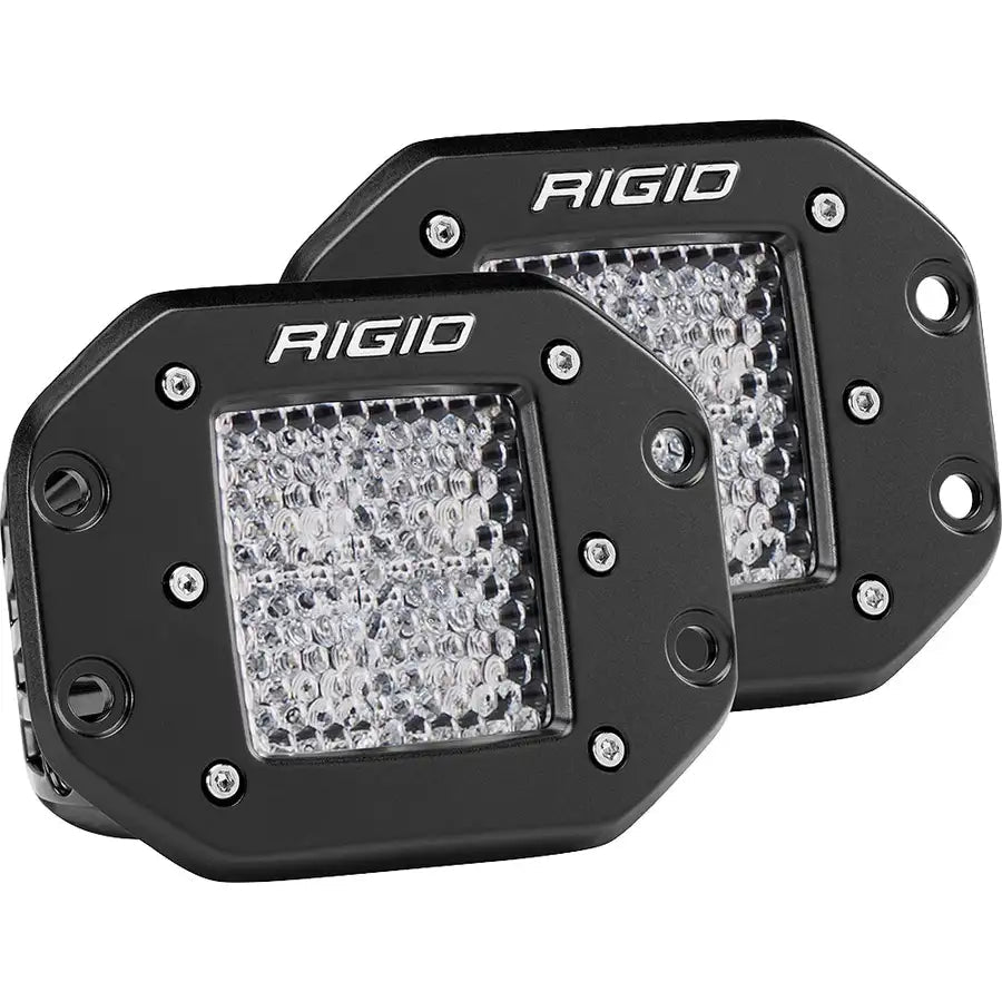 RIGID Industries D-Series PRO - Flush Mount - Diffused - Pair - Black [212513] - Besafe1st® 