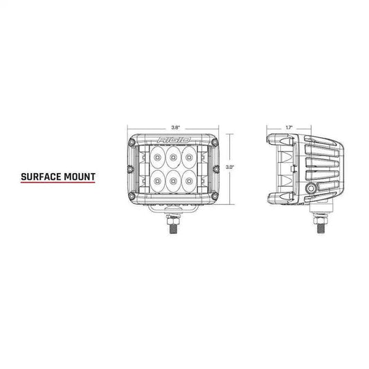 RIGID Industries D-SS PRO Flood LED Surface Mount - Pair - White [862113] - Besafe1st